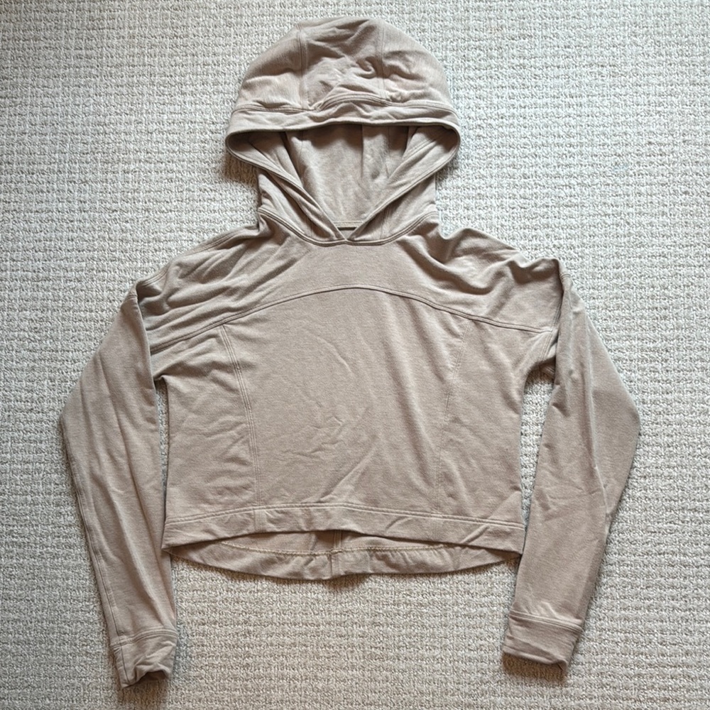 Women's Cropped Tan Hoodie